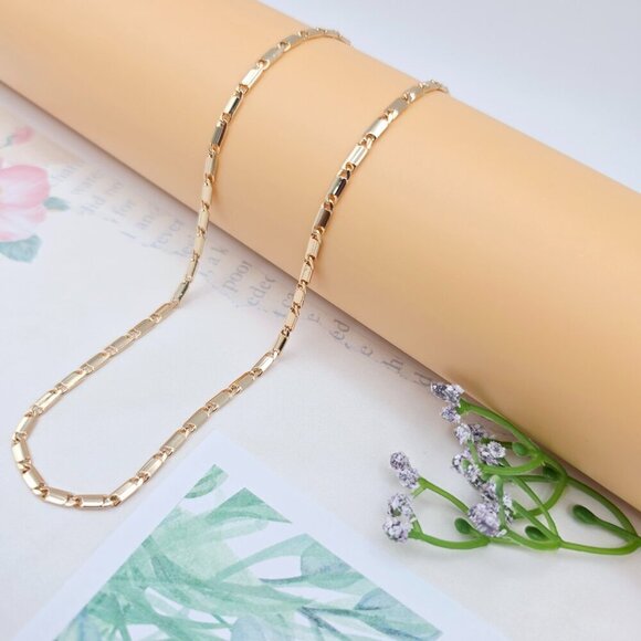 Rose Gold Plated Link Chain Necklace in Elegant Glossy Finish - 45cm, XPNL0043 - Picture 7 of 12